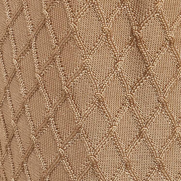 Pre Owned Balmain Beige Patterned Knit Sleeveless Cardigan S