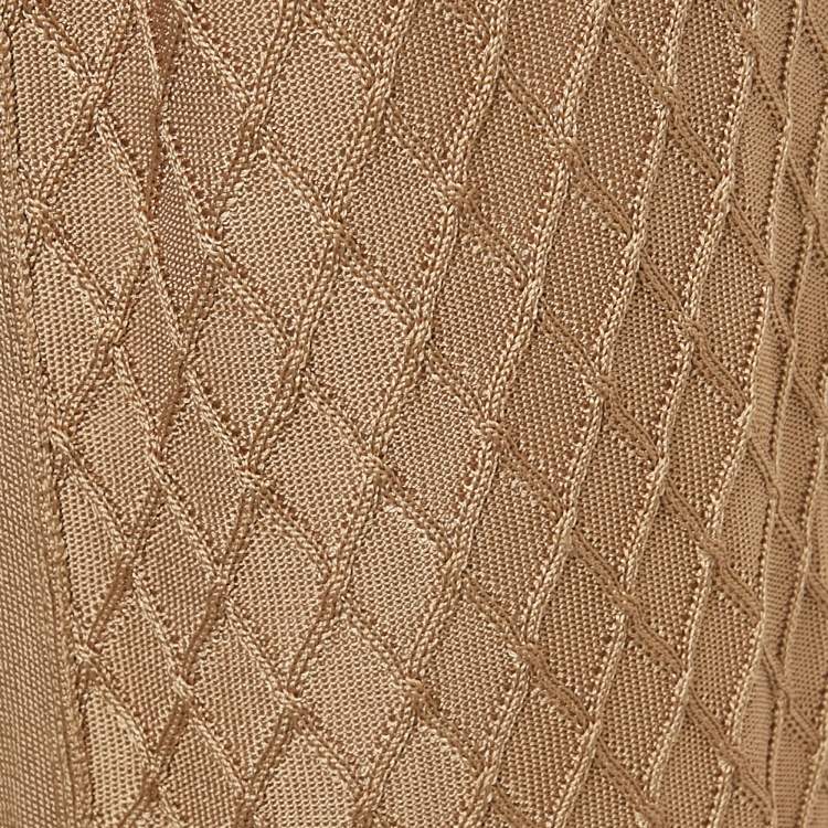 Pre Owned Balmain Beige Patterned Knit Sleeveless Cardigan S