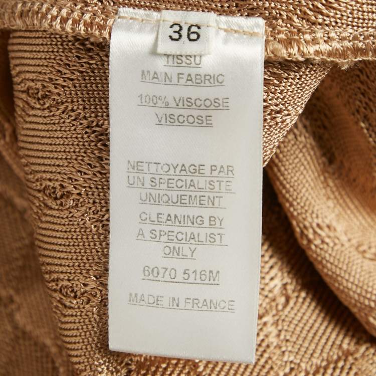 Pre Owned Balmain Beige Patterned Knit Sleeveless Cardigan S