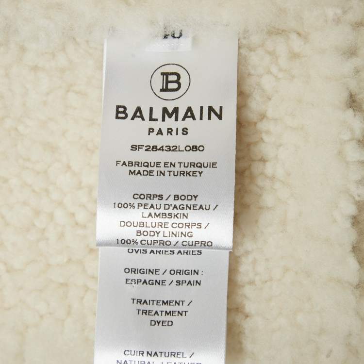 م ملوكة مسبقًا Balmain Light Blue Lambskin Real Fur Double Breasted Coat M