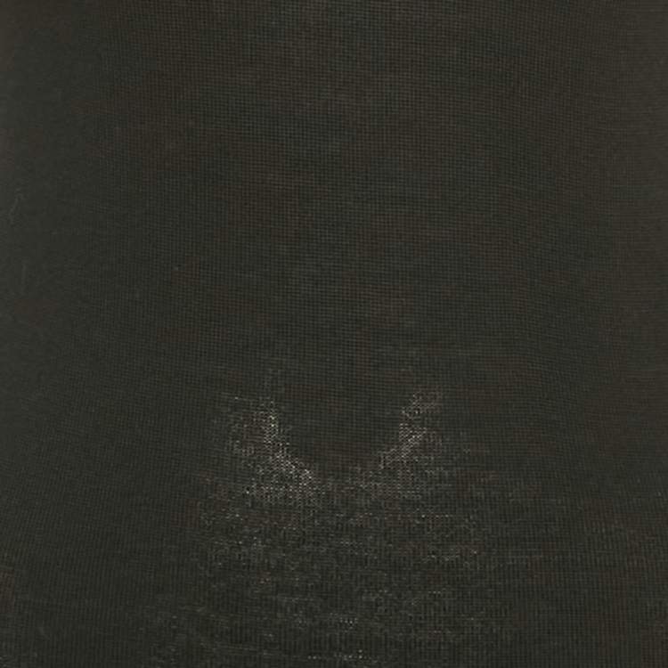 Pre Owned فستان بالمان ماكسي أسود من الصوف المحبوك مكشوف الكتفين مقاس وسط (ميديام)