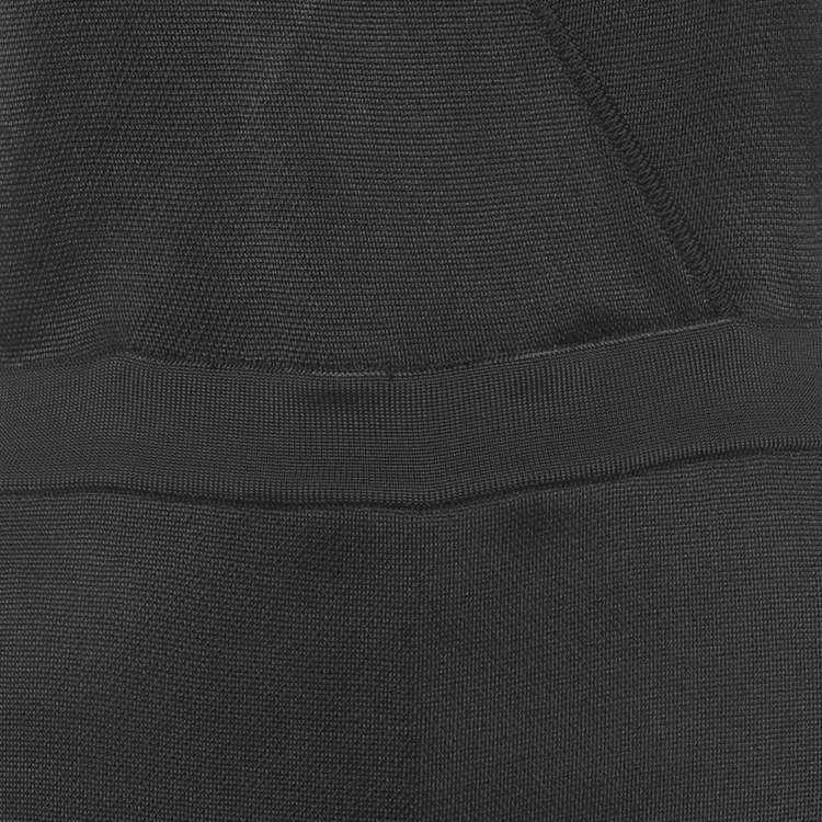 Pre Owned جمبسوت بلمان أسود بتمدد نمط ملتف تريكو مقاس كبير (لارج)