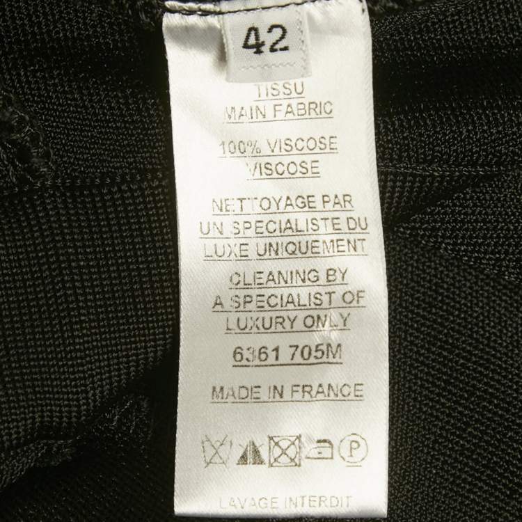 Pre Owned جمبسوت بلمان أسود بتمدد نمط ملتف تريكو مقاس كبير (لارج)