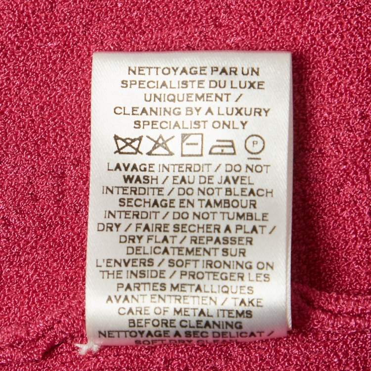 مملوكة مسبقًا Balmain Pink Jacquard Knit Button Detail Mini Dress M