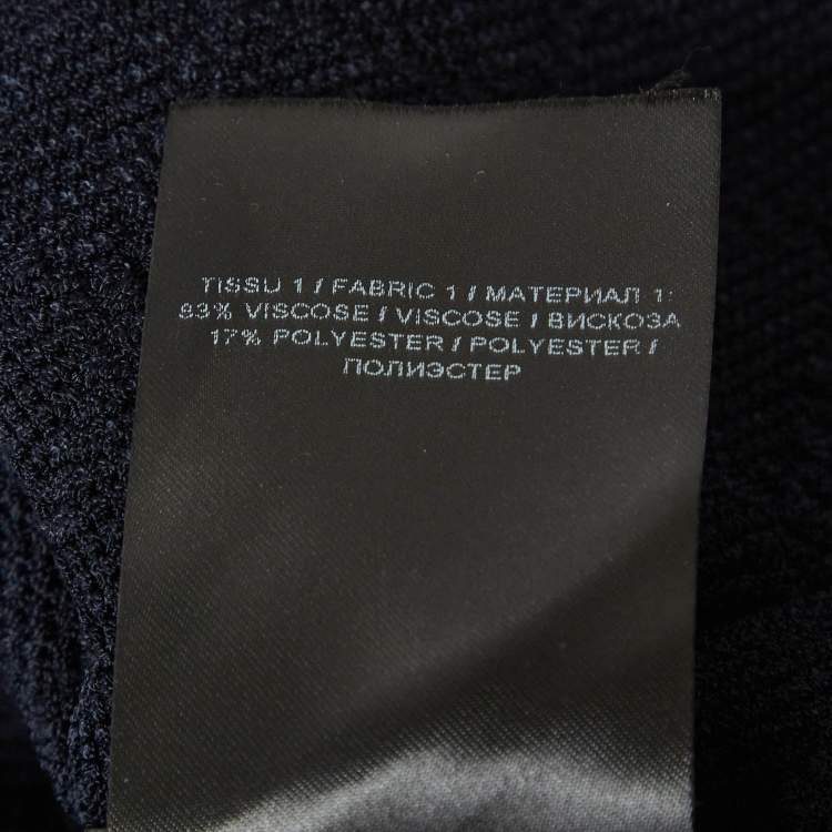 Pre Owned Balmain Navy Blue Stretch Knit Sweatshirt M