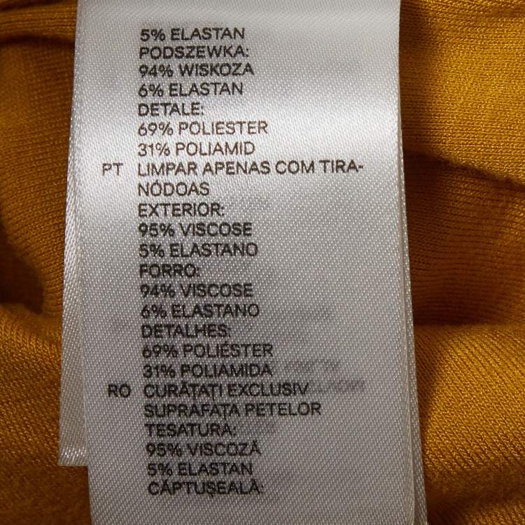 Pre Owned Balmain X H&M Yellow Jersey Rope Embroidered Sleeveless Zip Top S