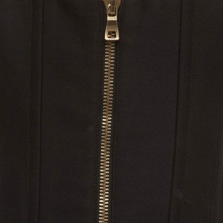 Pre Owned Balmain Black Silk Blend Pocket Detail Sleeveless Jacket M