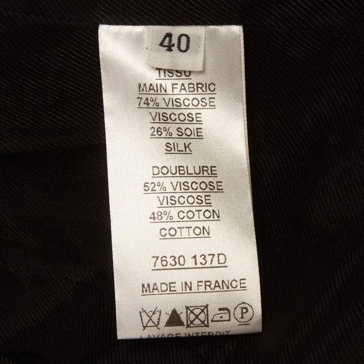 Pre Owned Balmain Black/White Wool Blend Two-Tone Open-Front Jacket M