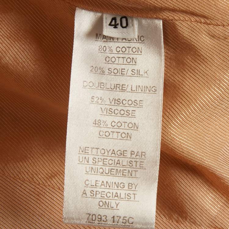 Pre Owned Balmain Beige Textured Cotton & Silk Double Breasted Blazer M