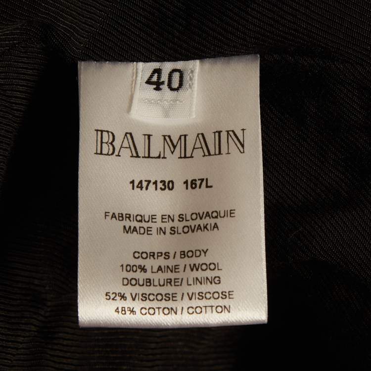 Pre Owned Balmain Red Wool Double Breasted Blazer M
