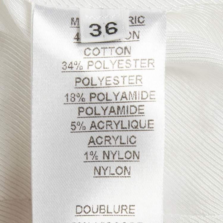 Pre Owned Balmain Off-White Tweed Double Breasted Blazer S