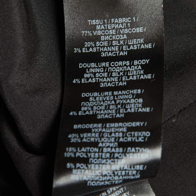 Pre Owned Balmain Black Velvet Embellished Mini Dress M