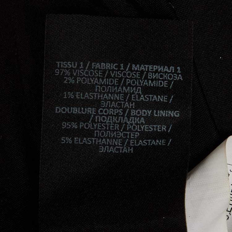 Pre Owned Balmain Black Striped Logo Jacquard Halterneck Mini Dress M