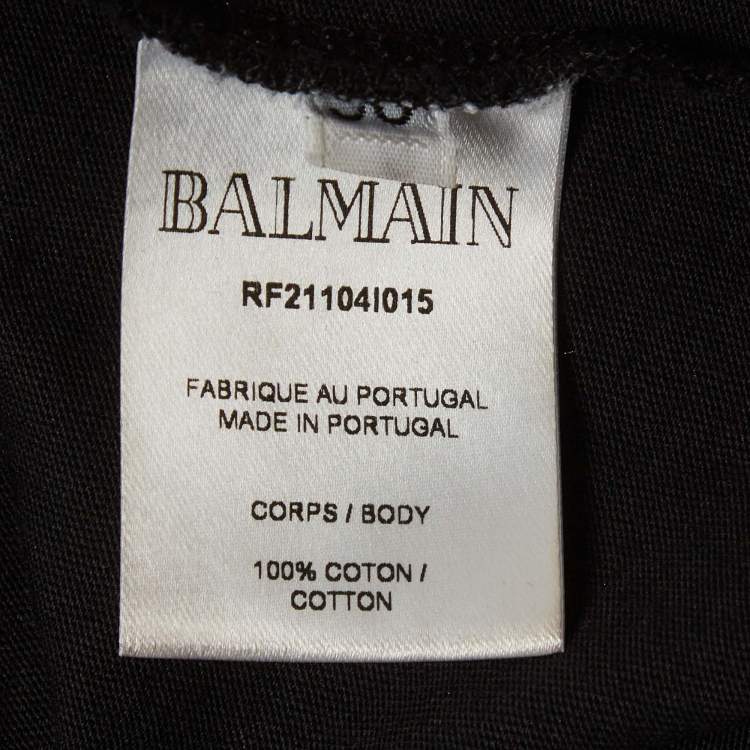 Pre Owned Balmain Black Logo Print Jersey Tank Top M