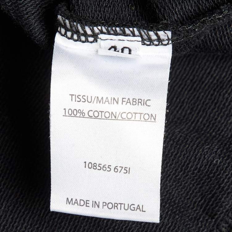 Pre Owned Balmain Black Logo Print Cotton Crew Neck Sweatshirt M