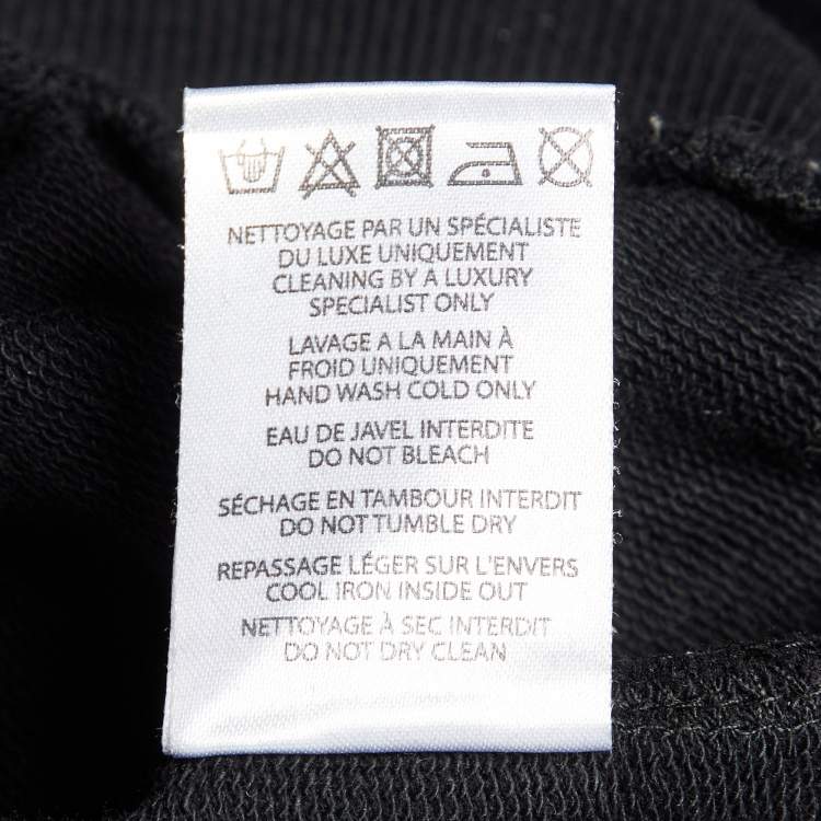 Pre Owned Balmain Black Logo Print Cotton Crew Neck Sweatshirt M