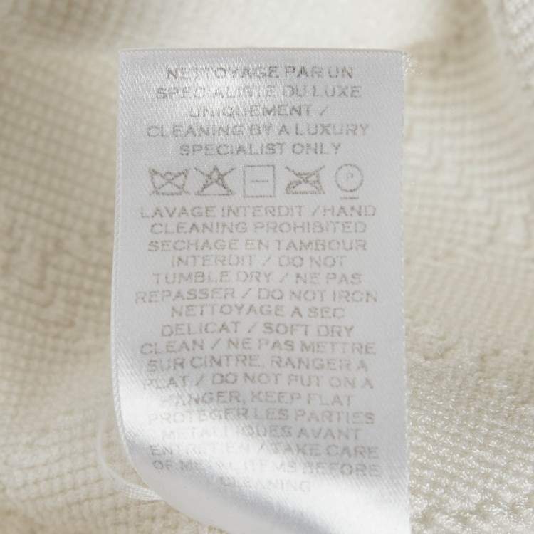 Pre Owned Balmain White Textured Knit Pullover L