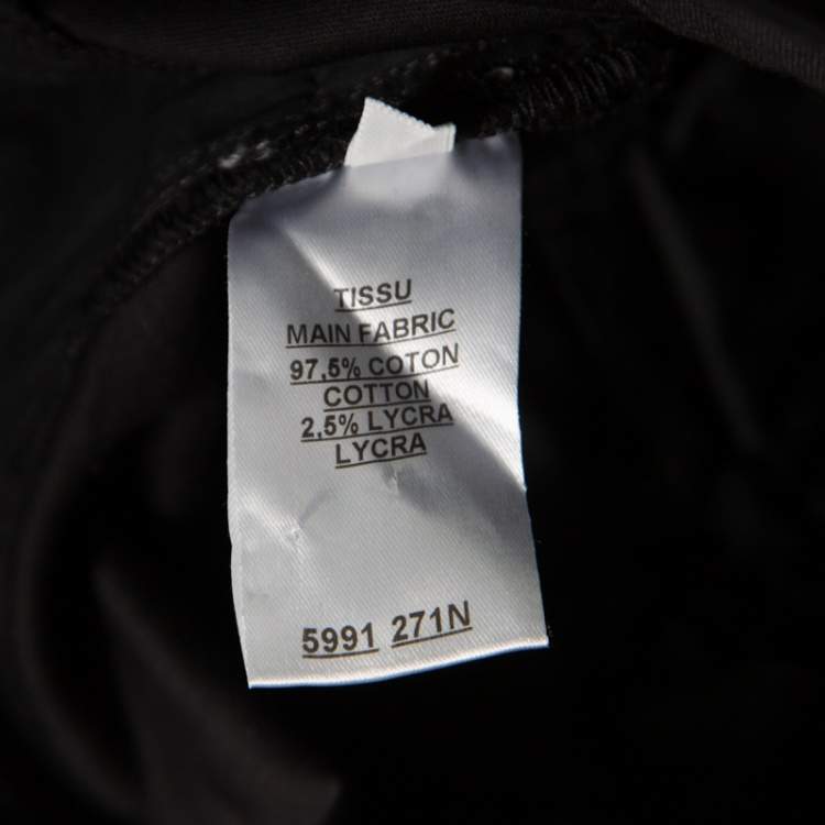 Pre Owned Balmain Black Cotton Ankle Zip Detail High Waisted Pants S