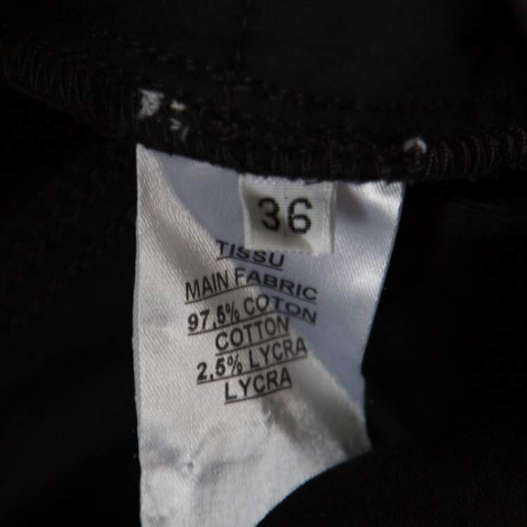 Pre Owned Balmain Black Cotton Ankle Zip Detail High Waisted Pants S