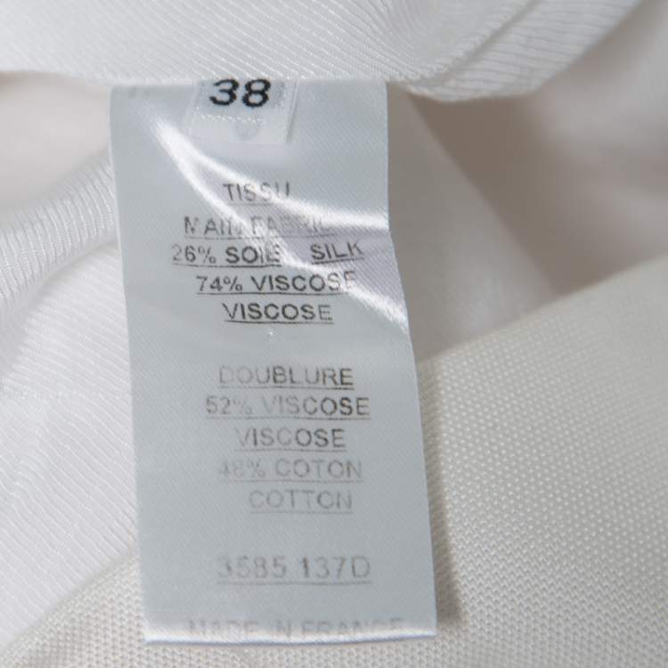 Pre Owned Balmain Off White Plunge Neck Sleeveless Blazer Dress M