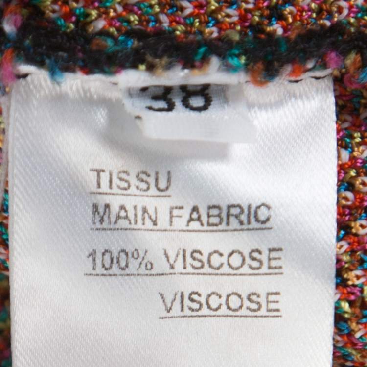 Pre Owned Balmain Multicolor Patterned Knit V-Neck Short Dress M