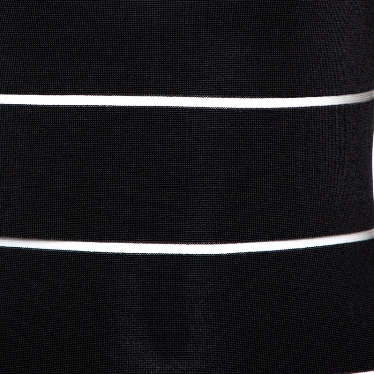 Pre Owned Balmain Black Sheer Paneled Bodycon Dress M