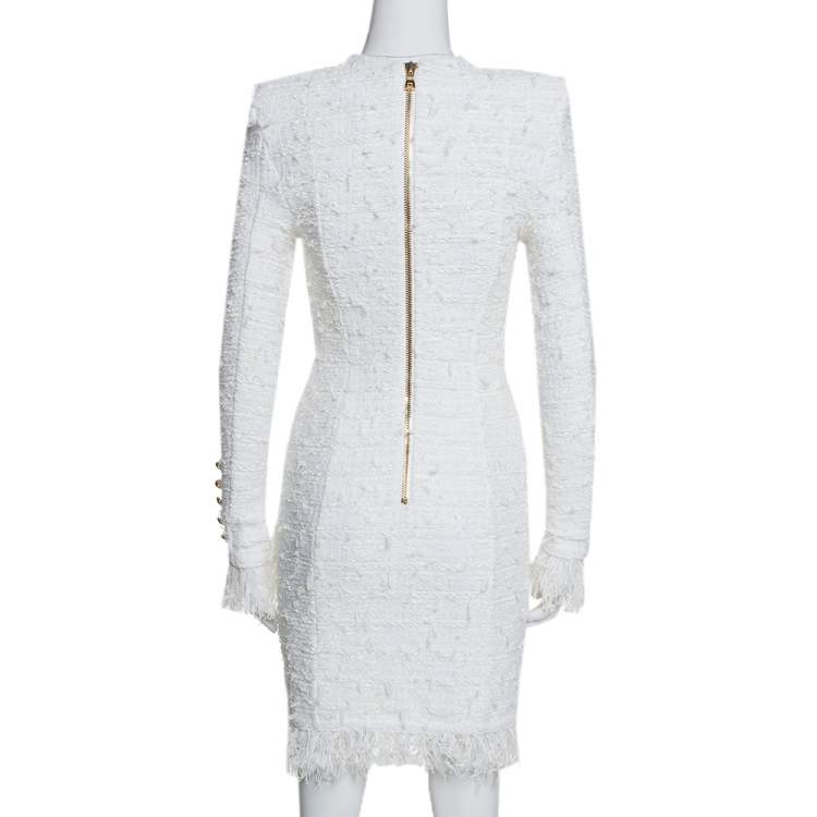balmain white dress