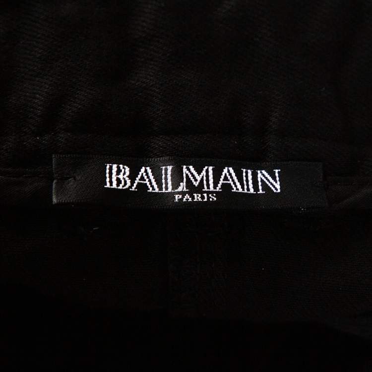 Pre Owned Balmain Black Denim Zip Detail Slim Fit Jeans M