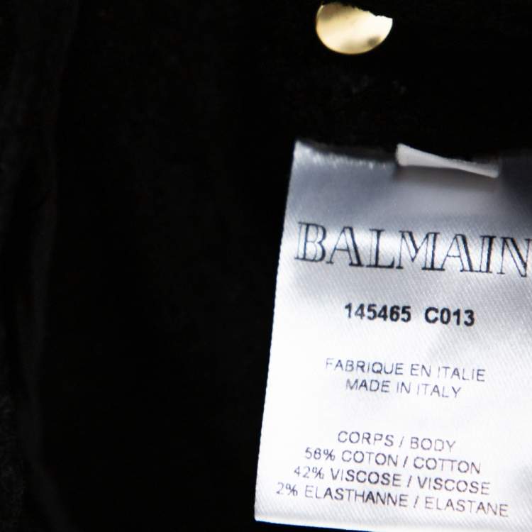 Pre Owned Balmain Black Velvet High Waisted Tapered Pants M