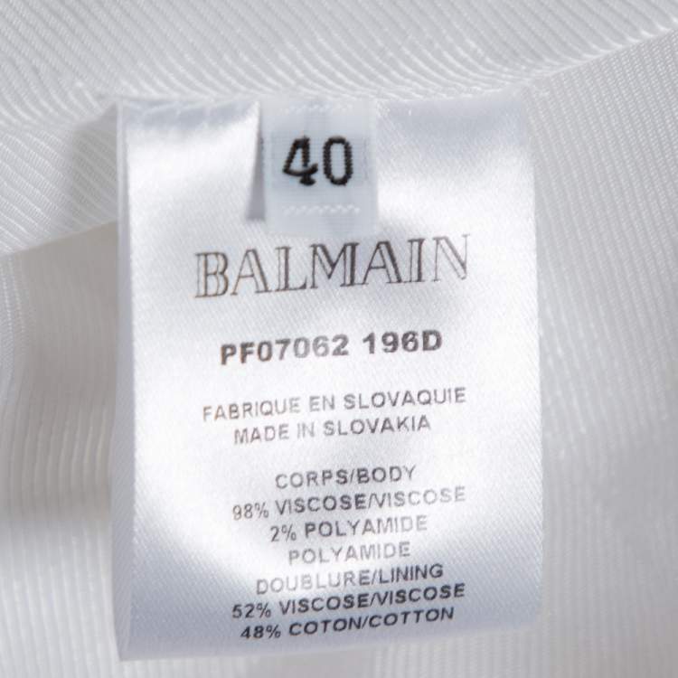 Pre Owned Balmain White Double Breasted Tailored Blazer M