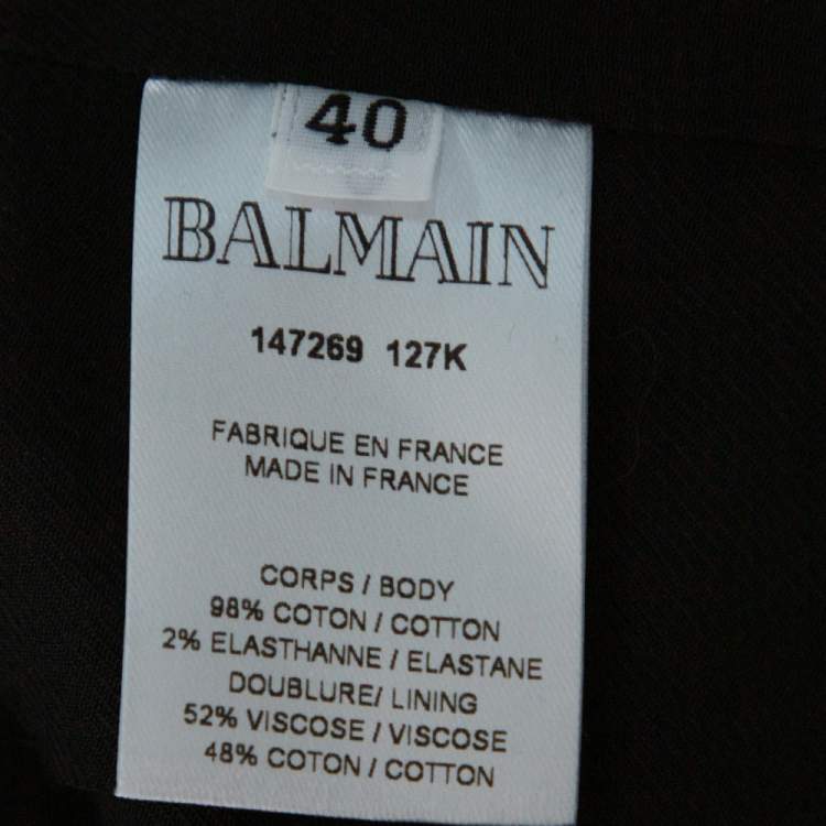 Pre Owned Balmain Monochrome Checked Prince Of Wales Double Breasted Blazer M