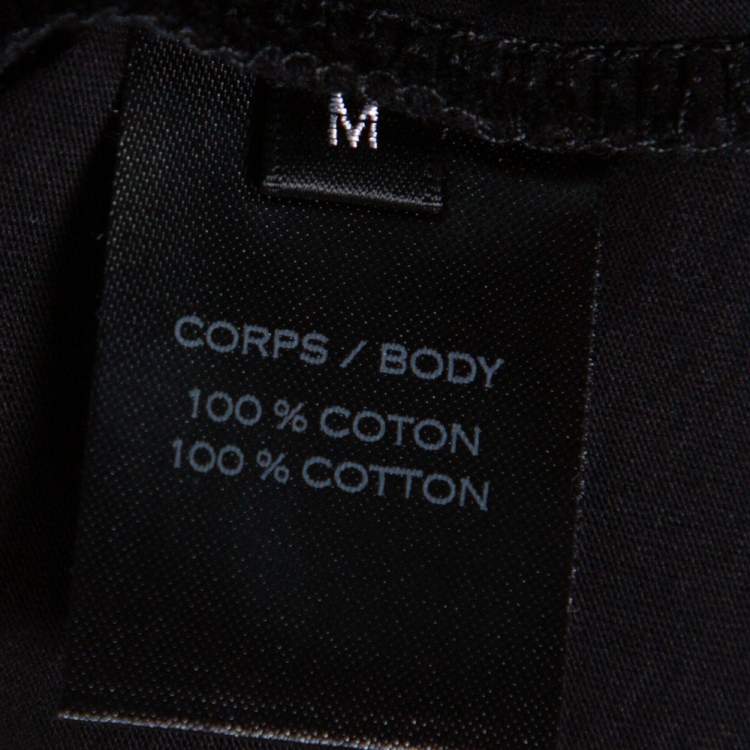 Pre Owned Balmain Black Cotton Knit Metallic Logo Print T-Shirt M