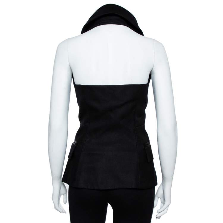 Pre Owned Balmain Black Double Breasted Halter Vest M