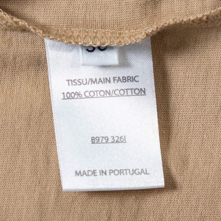 Pre Owned Balmain Beige Cotton Logo Printed Tank Top M