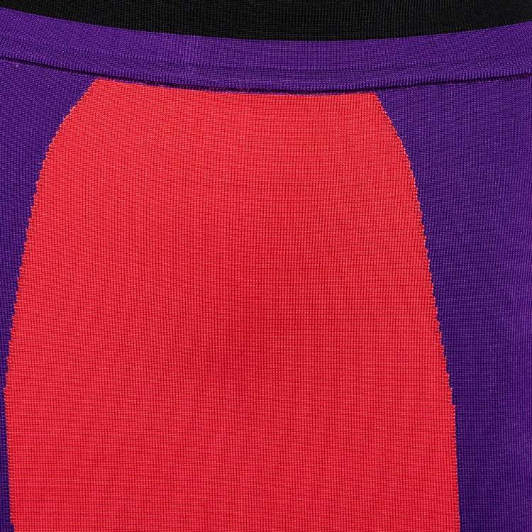 Pre Owned Balmain Colorblock Knit Mini Skirt S