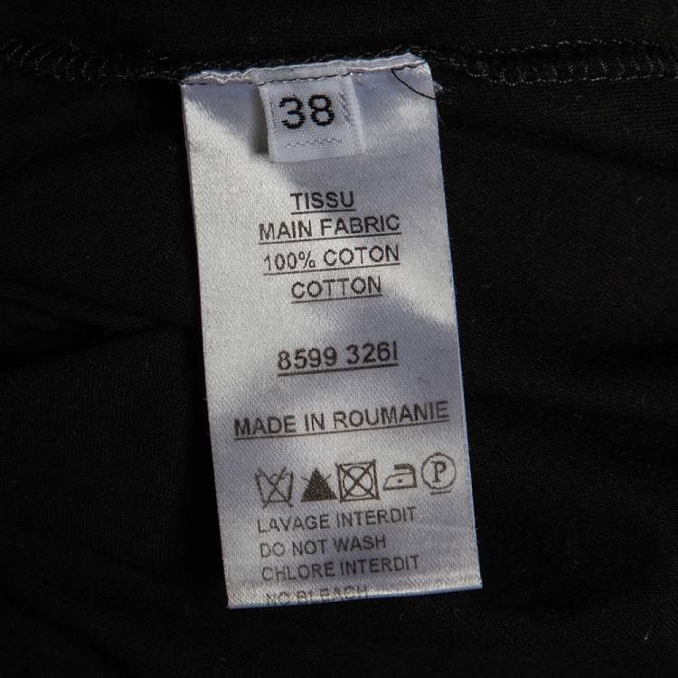Pre Owned Balmain Black Logo Print Cotton Button Detail Sleeveless T-Shirt M