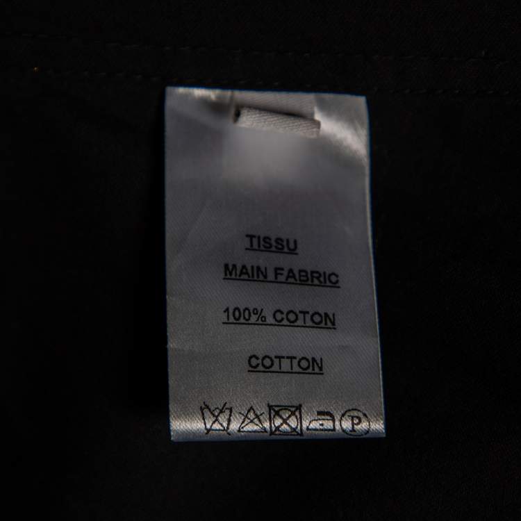 Pre Owned Balmain Black Embroidered & Embellished Cotton Button Front Military Shirt M