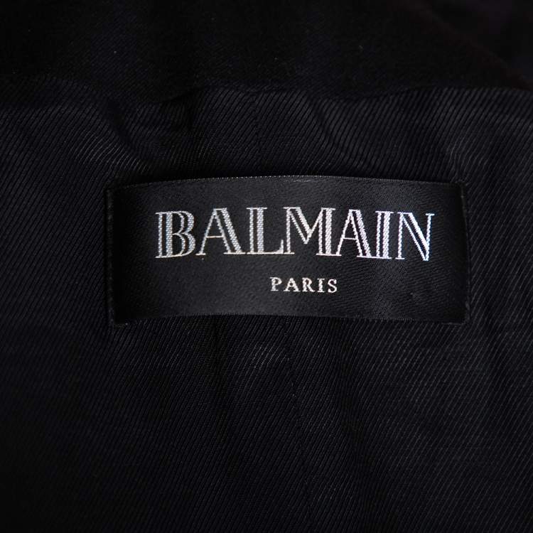 Pre Owned Balmain Black Wool Double Breasted Blazer S