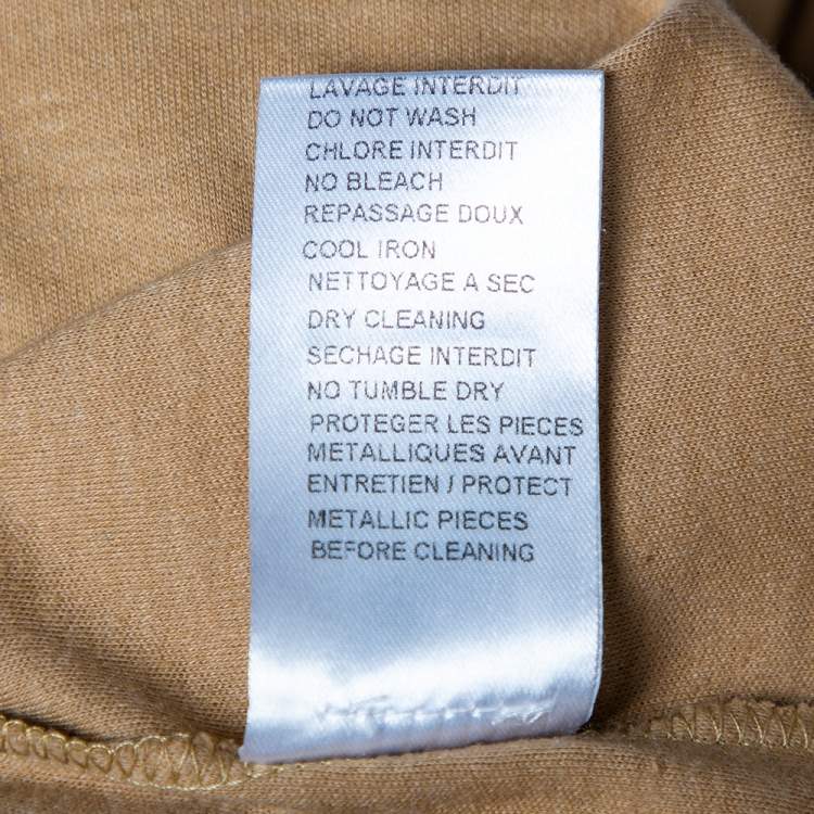 مملوكة مسبقًا Balmain Tan Cotton & Cashmere Long Sleeve T-Shirt S