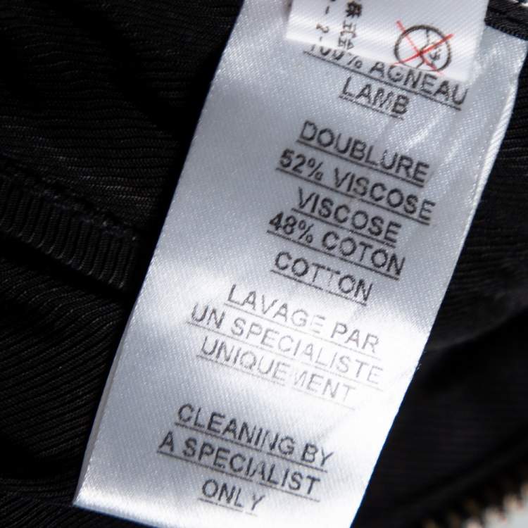 Pre Owned Balmain Black Leather Bow Detail Mini Skirt S