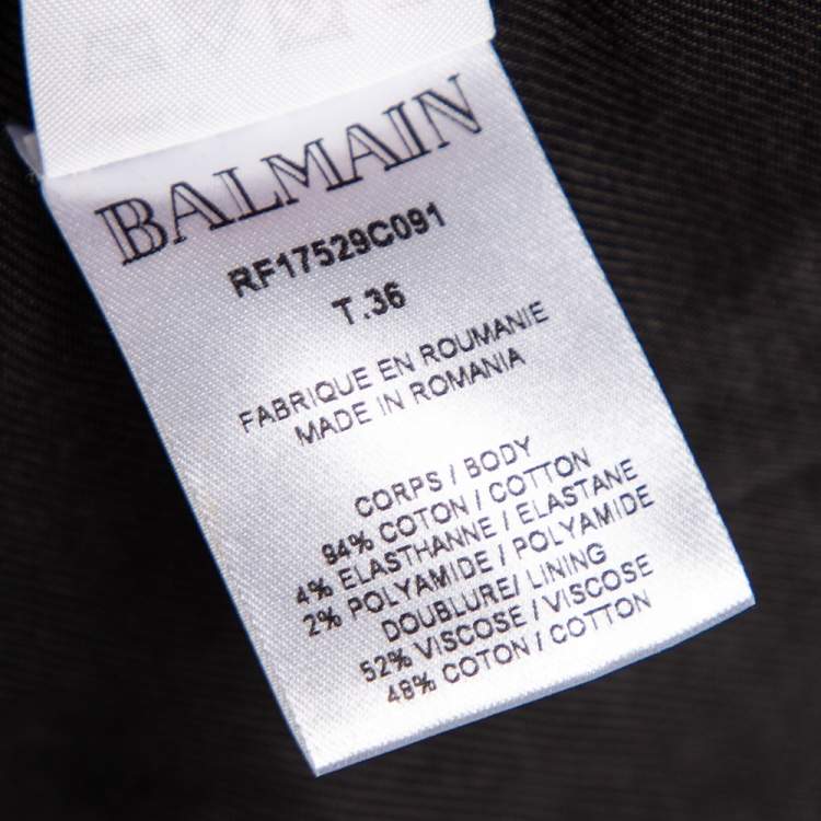 Pre Owned Balmain Blue Cotton Double Breasted Blazer S