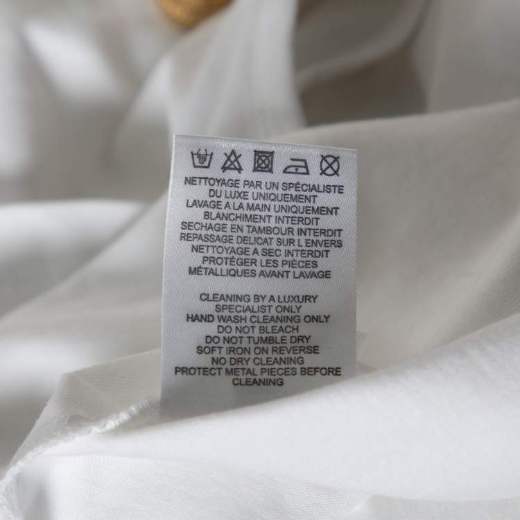 Pre Owned Balmain White Logo Printed Cotton Sleeveless Top S