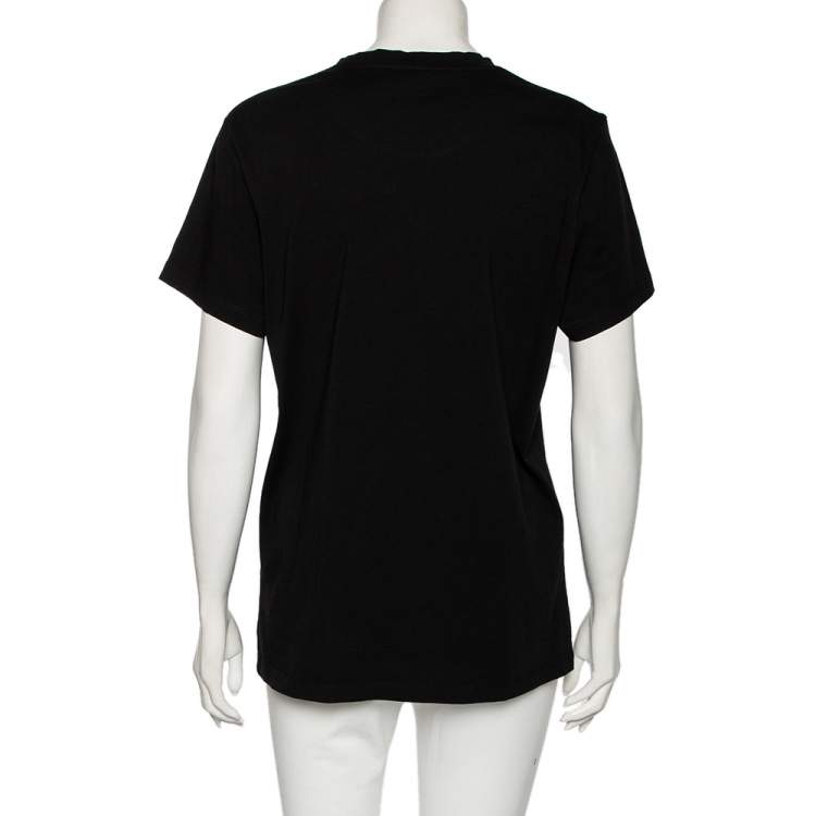 مملوكة مسبقًا Balmain Black Logo Printed Cotton Short Sleeve T-Shirt XL