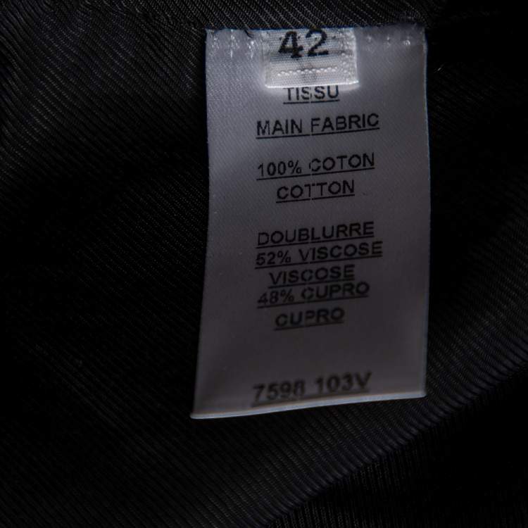 Pre Owned Balmain Black Jacquard Velvet & Satin Lapel Detail Open Front Blazer L