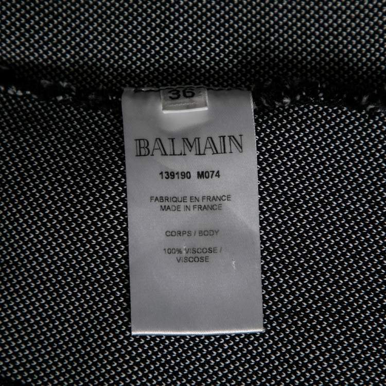 Pre Owned Balmain Black Knit Logo Printed Sleeveless Bodysuit S 