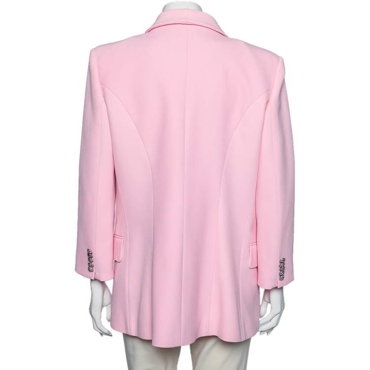 Pre Owned Balmain Pink Crepe Double Breasted Blazer XL