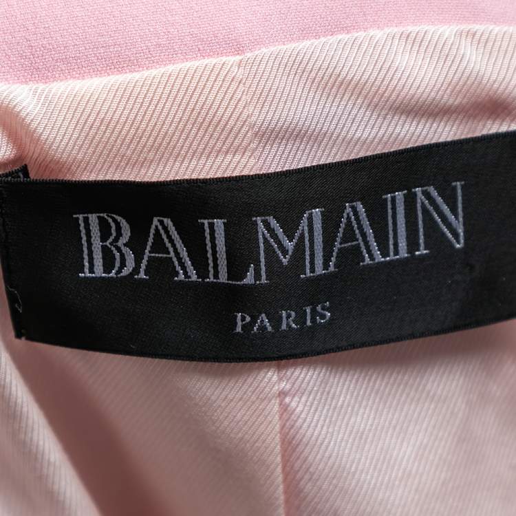 Pre Owned Balmain Pink Crepe Double Breasted Blazer XL
