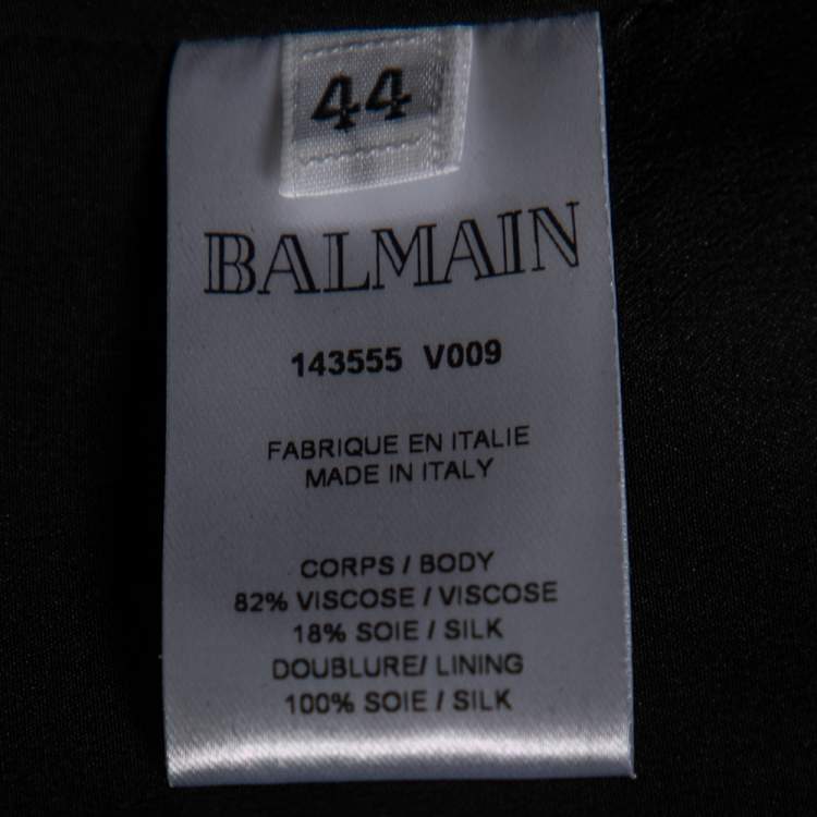 Pre Owned Balmain Red & Black Leopard Print Velvet Mini Dress L