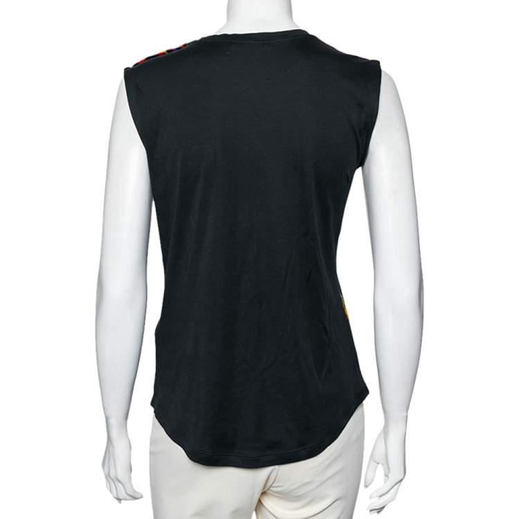 Pre Owned Balmain Multicolored Graphic Printed Cotton Sleeveless T-Shirt S