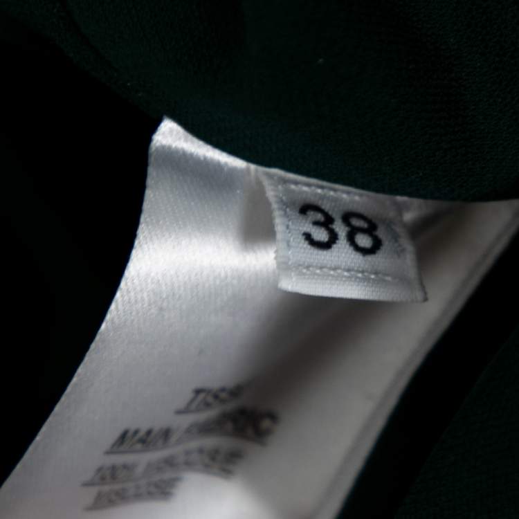 Pre Owned Balmain Green Jersey Embellished Detailed Ruched Dress M